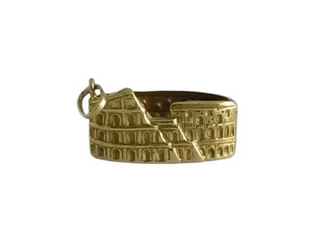 18Kt GOLD ANCIENT ROME COLOSSEUM PENDANT CHARM marked ''750'', comes in a nice presentation box (1 of 4)