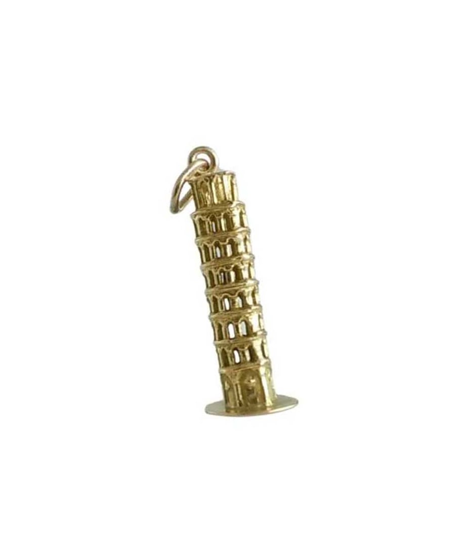 18K GOLD LEANING TOWER OF PISA ITALY CHARM PENDANT MARKED 750 An outstanding vintage 18Kt Gold: 18K GOLD LEANING TOWER OF PISA ITALY CHARM PENDANT MARKED 750 An outstanding vintage 18Kt Gold Leaning Tower of Pisa Pendant Charm, marked "750", comes in a nice presentation box and would make an imp