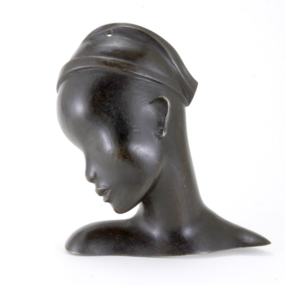 FRANZ HAGENAUER (AUSTRIAN, 1906-1987) AFRICAN NUBIAN In PROFILE BRONZE BUST Franz Hagenauer (1 of 8)