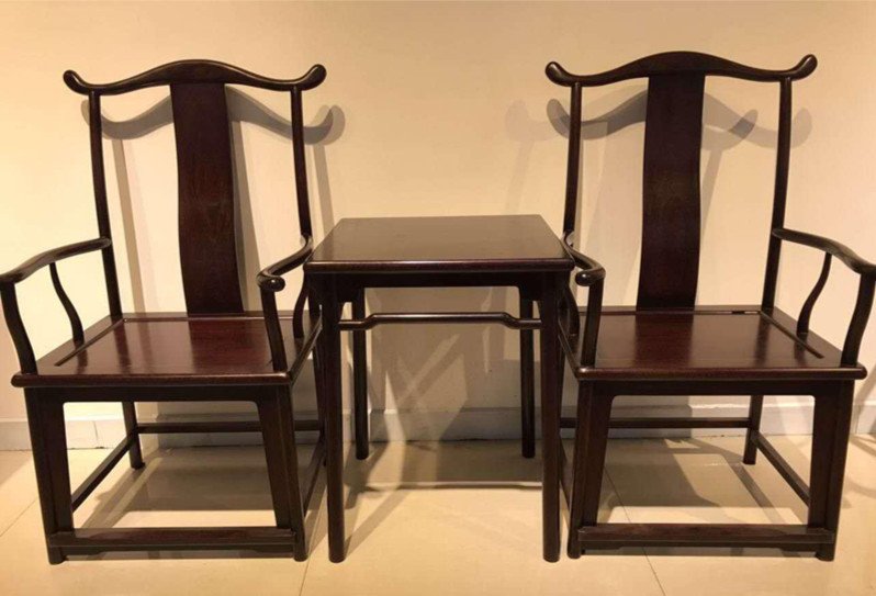 Rare Antique Chinese Zitan Wood Official Hat Chairs (1 of 7)