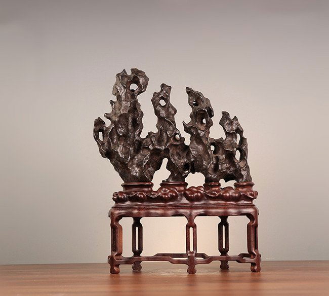 Antique Natural Chinese Taihu Scholar Stone Standing (1 of 4)