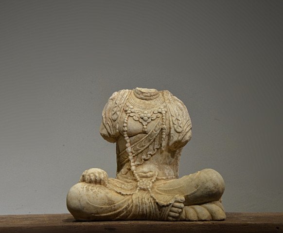 Antique Chinese Marble Stone Carved Buddha Statue (1 of 8)