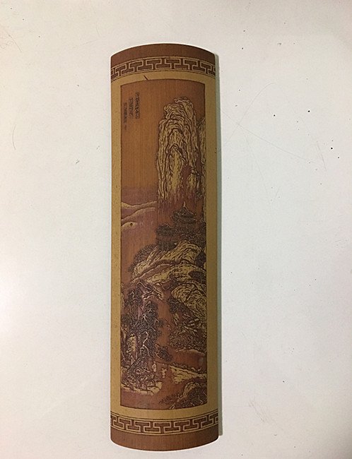 Antique Chinese Scholar Bamboo Carved  Arm Rest (1 of 5)