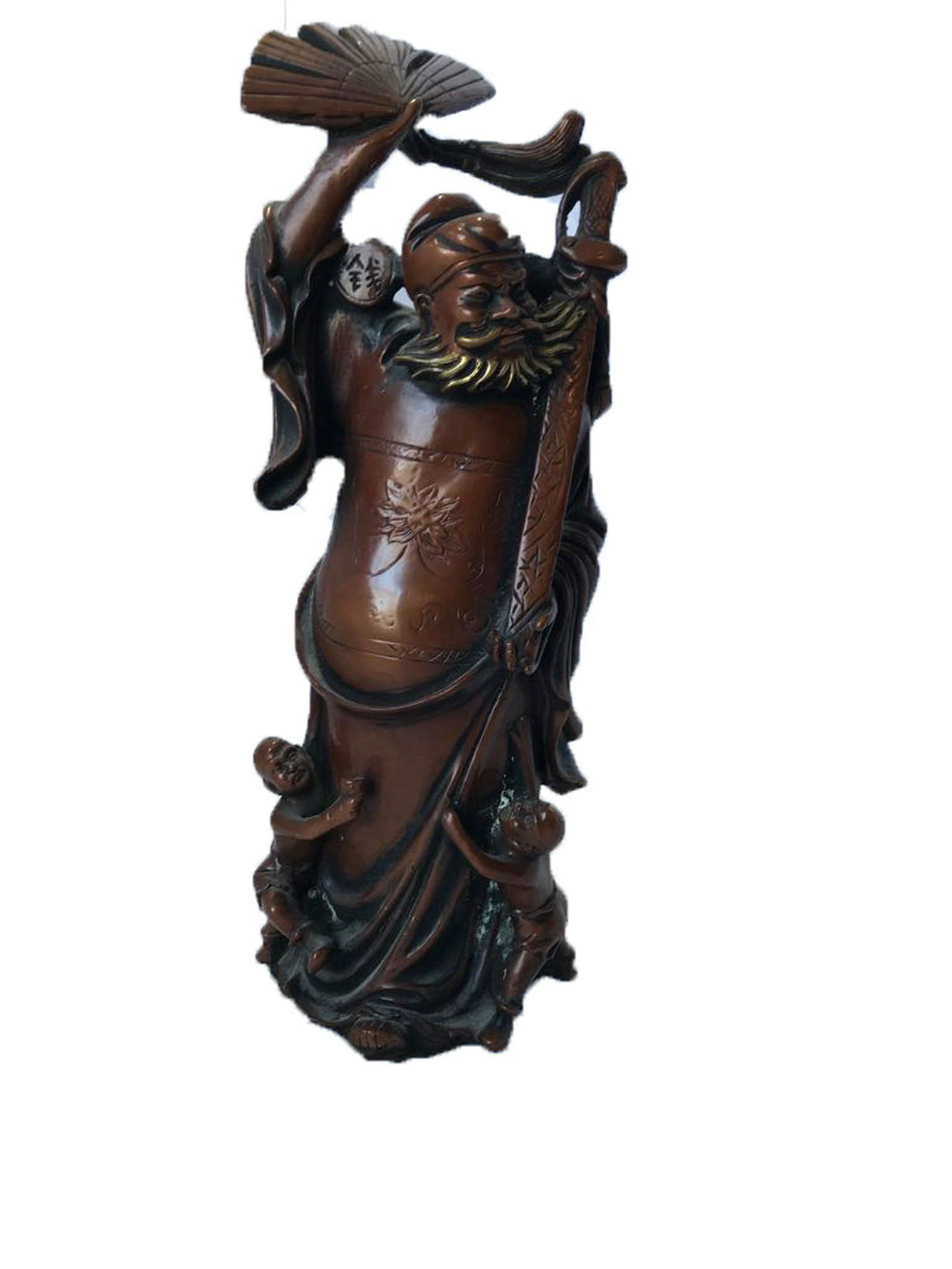 carved wood figure of an old man (1 of 4)