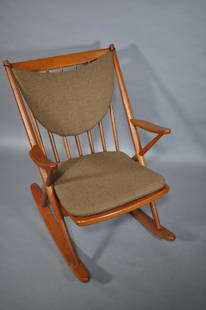 Danish Modern Rocking Chair, Frank Reenskaug,: For Bramin Mobler, C. 1960's, 26" X 31" X 34 1/2".