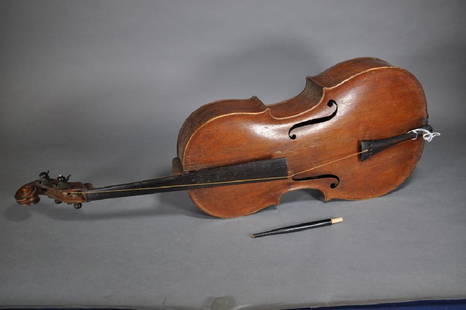 A Very Early Cello By Pfretzchner, Label: Bridge Is Inside, 48" Long String Length Approx. 32",