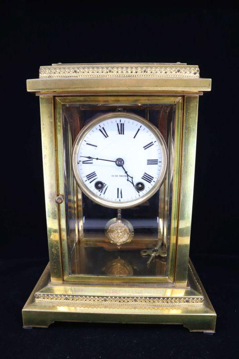 Antique Seth Thomas Brass Mantle Clock, 8X10.25", Stamped R. Kaiser, 47083 (1 of 11)