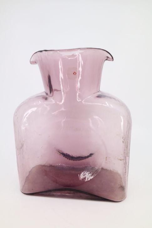 Blenko Glass Co. Water Bottle In Lavender, Hand Blown Glass Water Pitcher/Carafe/Vase, 8"H 6"W (1 of 8)