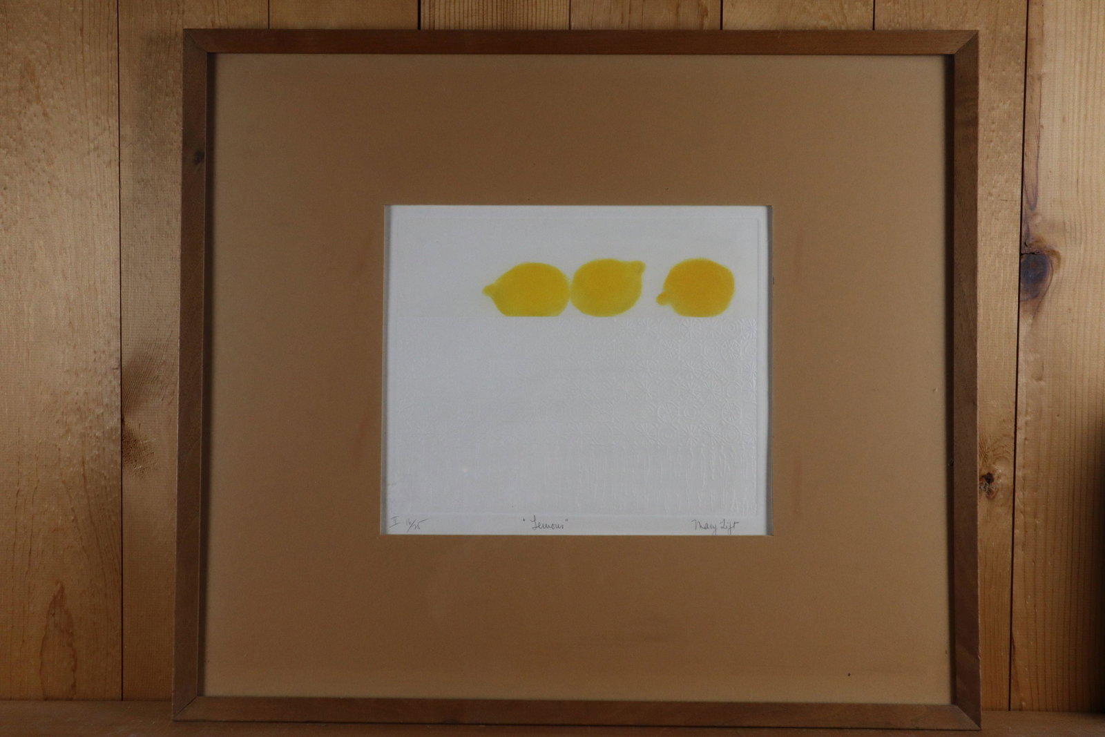 MARY LIFT, LEMONS, MATTED AND FRAMED, LIMITED EDITION PRINT II 15/25: Mary Lift, Lemons, Matted And Framed, Limited Edition Print Ii 15/25, Frame 25.75X22.25, Art 12.5X10.75"