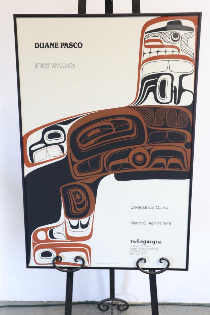 DUANE PASCO GALLERY EXHIBIT OF NEW WORKS POSTER: Duane Pasco Gallery Exhibit Of New Works Framed Poster, 1979, 20-1/4X30-1/4 Condition: See Images For Condition Estimate: 50 - 100
