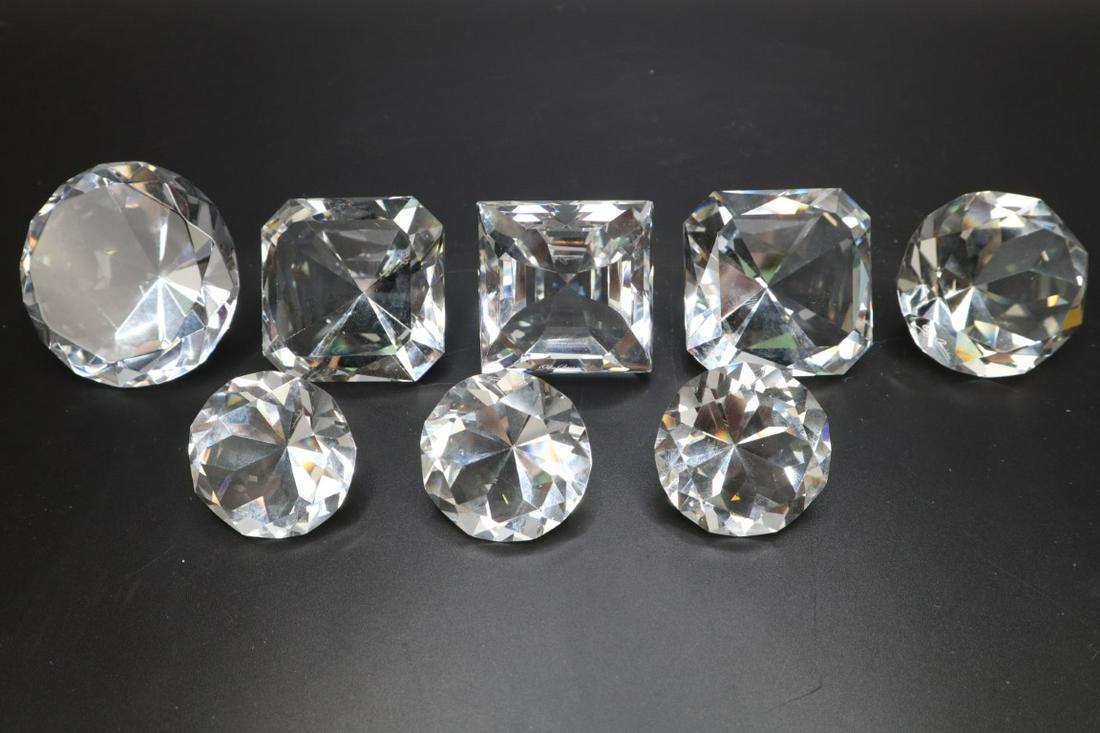 FACETED CRYSTALS, 4 OLEG CASSINI, 1 UNMARKED, 1-1: Faceted Crystals, 4 Oleg Cassini, 1 Unmarked, 1-1/2 To 2"