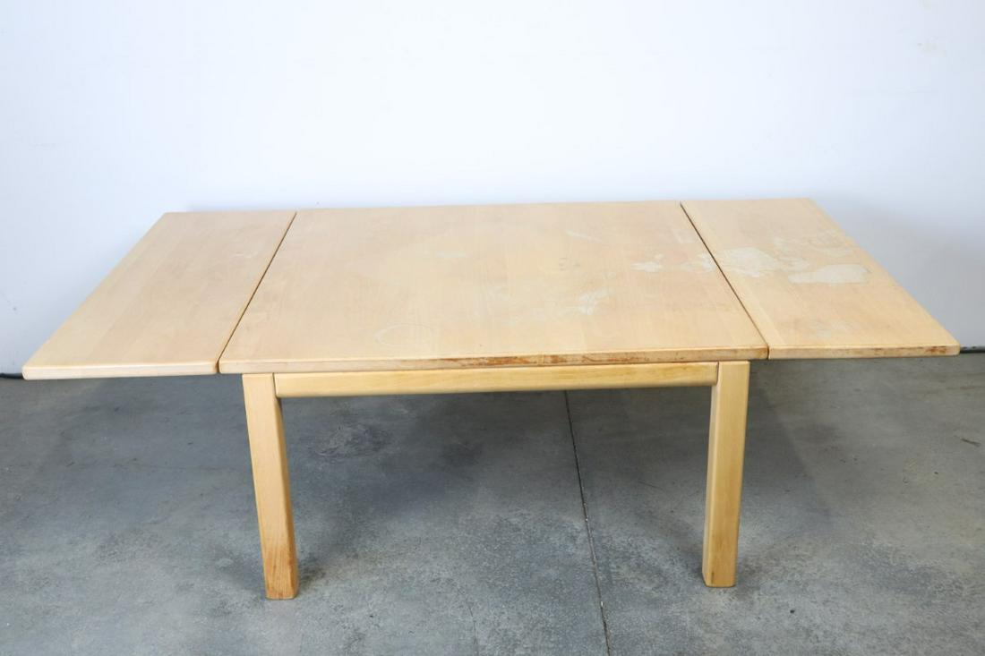 SCANDINAVIAN HASLEV MOBELSNEDKERI BEECH WOOD DROP LEAF TABLE: SCANDINAVIAN HASLEV MOBELSNEDKERI BEECH WOOD DROP LEAF TABLE / COFFEE TABLE, 33-1/2X33-1/2X17-1/4 OPENS TO 57-1/2"L