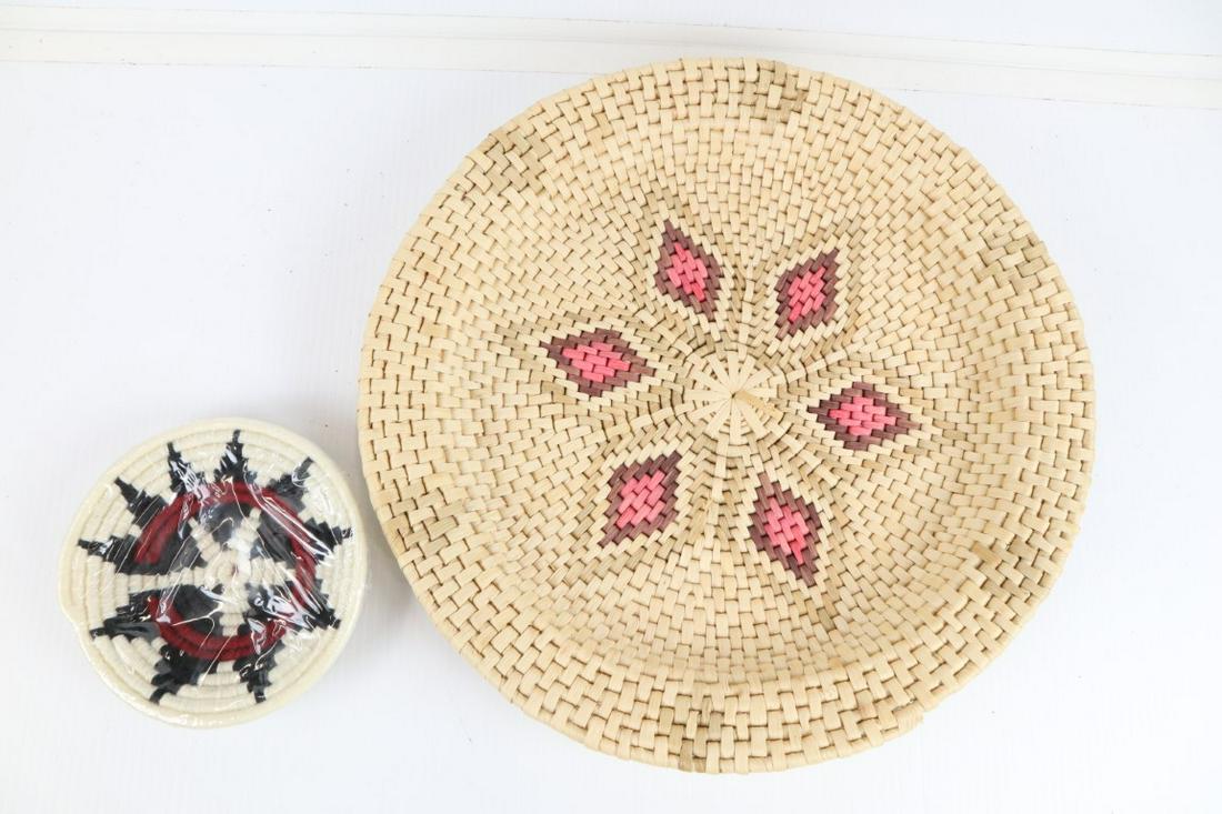 2 HAND WOVEN BASKETS, 6-3/4 AND 16-3/4", NAVAJO A: 2 Hand Woven Baskets, 6-3/4 And 16-3/4", Navajo And Other