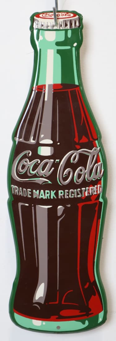 1950'S COCA COLA BOTTLE TIN SIGN, 5.25X16.75" (1 of 4)
