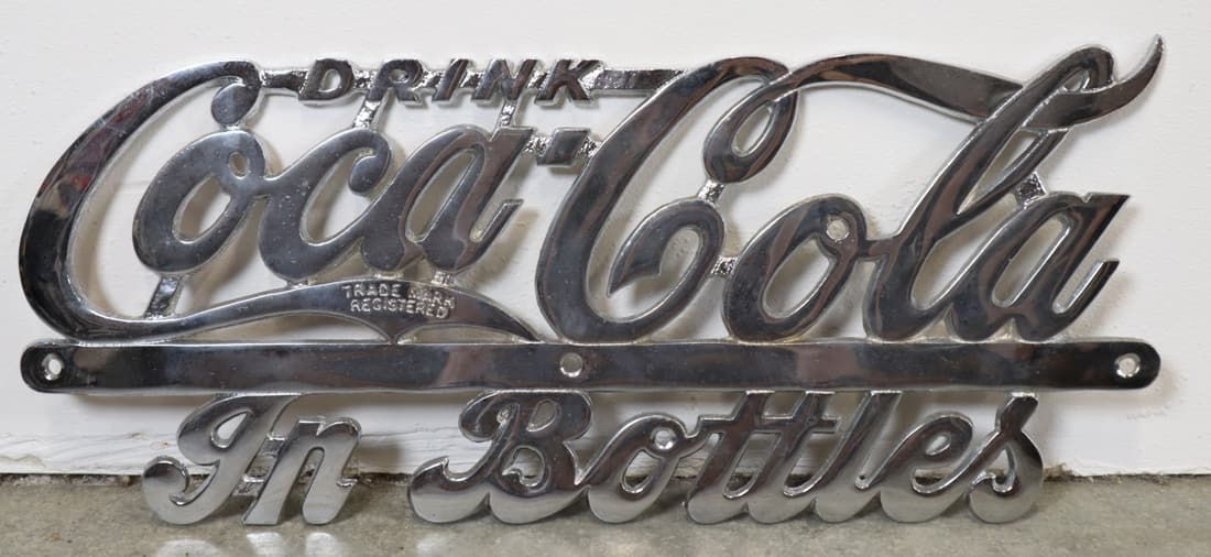 RADIATOR PLATE CHROME EMBLEM, 17.25X7", 55066 41, BROWN MFG. CO. NEWPORT NEW, VA. (1 of 3)