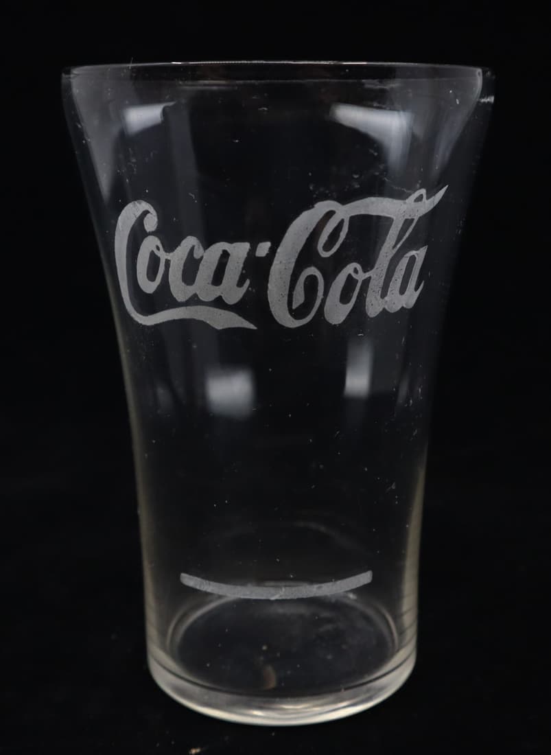 COCA COLA ETCHED FLARE GLASS, 2.5X3.75": COCA COLA ETCHED FLARE GLASS, 2.5X3.75"