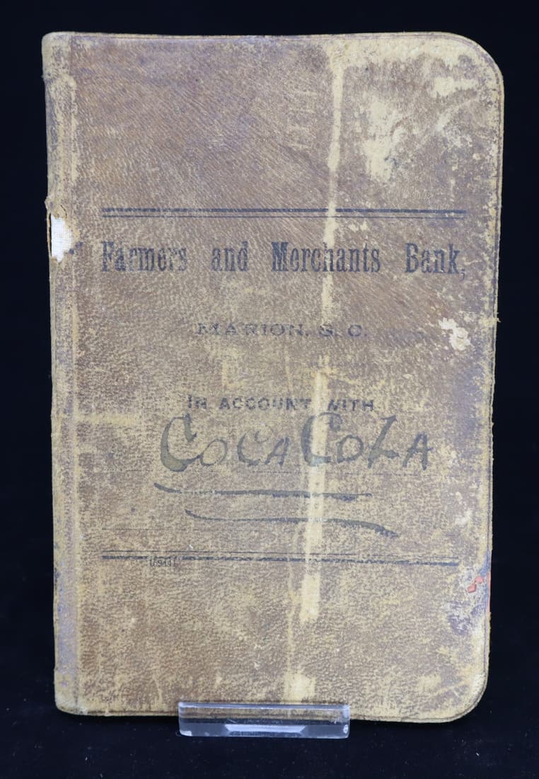 1908-1909 FARMER AND MERCHANTS BANK MARION S.C. COKE ACCOUNT LEDGER, (1 of 6)
