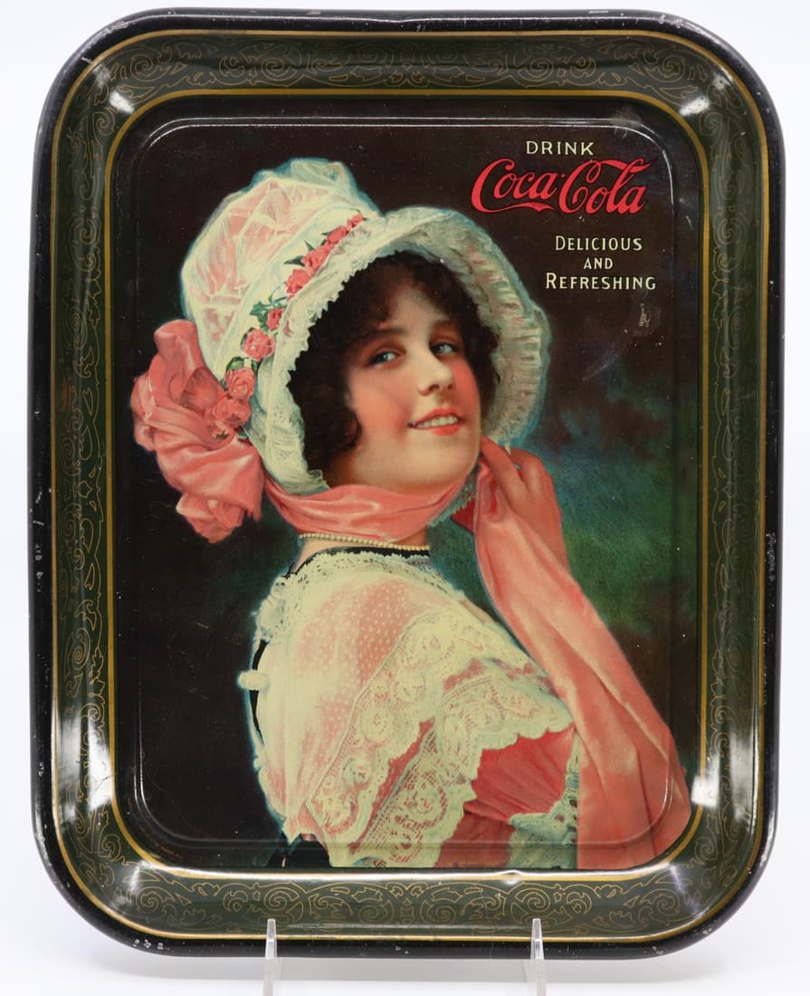 1914 COCA COLA BETTY TRAY, RECTANGLE 13.25x10.25 (1 of 2)