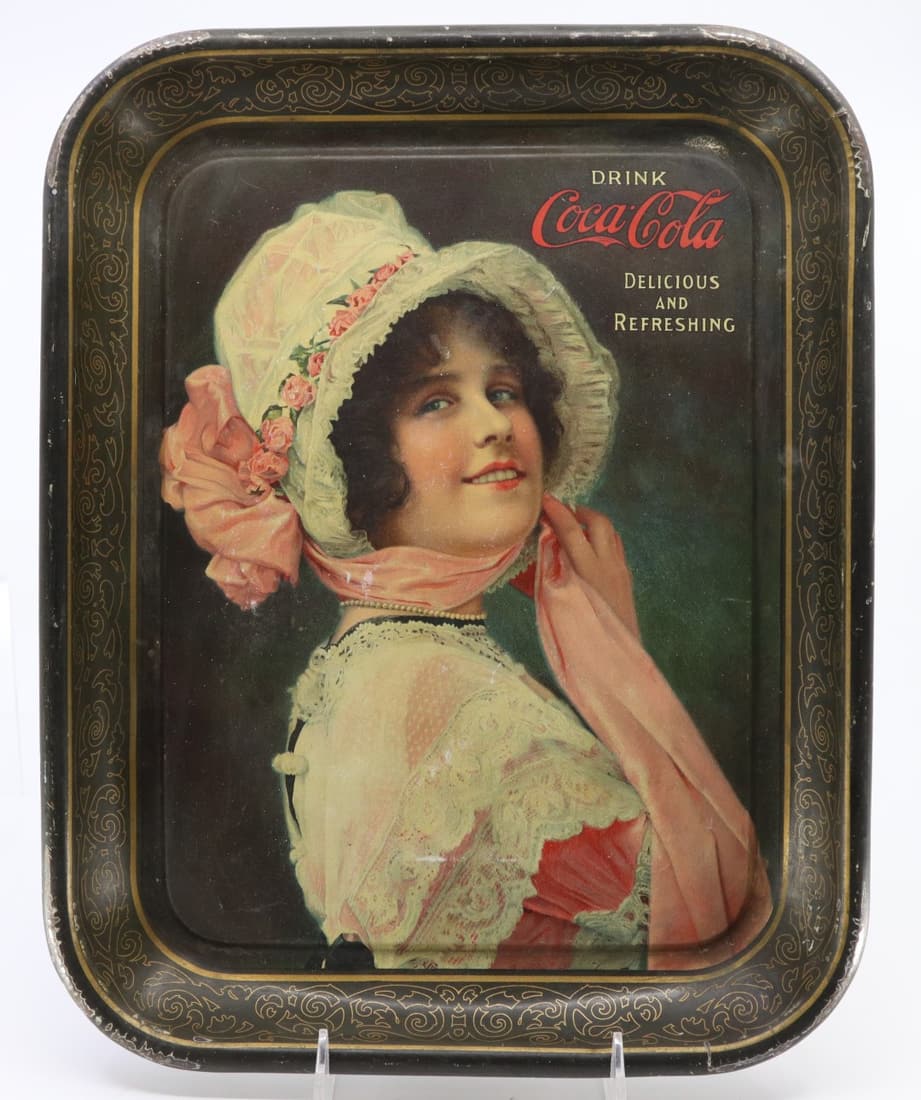 1914 COCA COLA BETTY TRAY, RECTANGLE 13.25X10.5 (1 of 2)