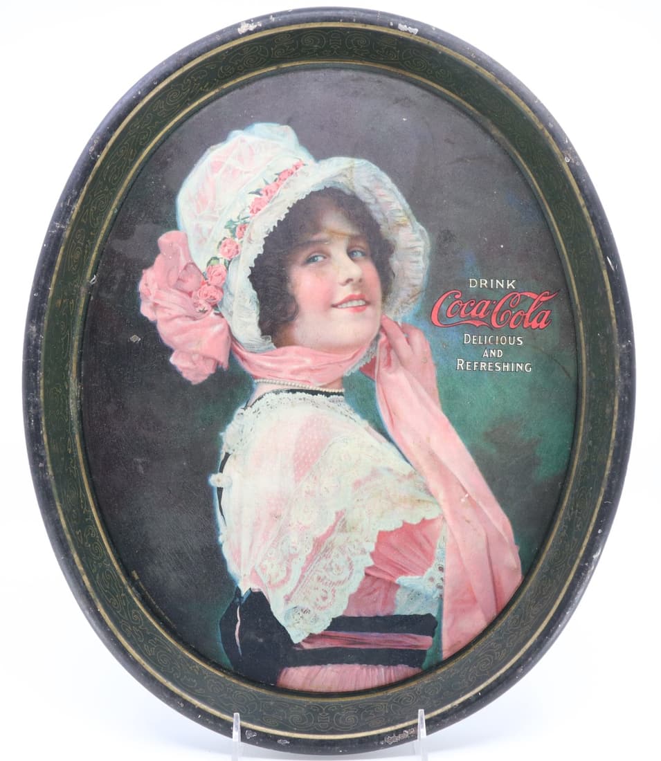 1914 COCA COLA BETTY TRAY, OVAL 15.25X12.5 (1 of 3)