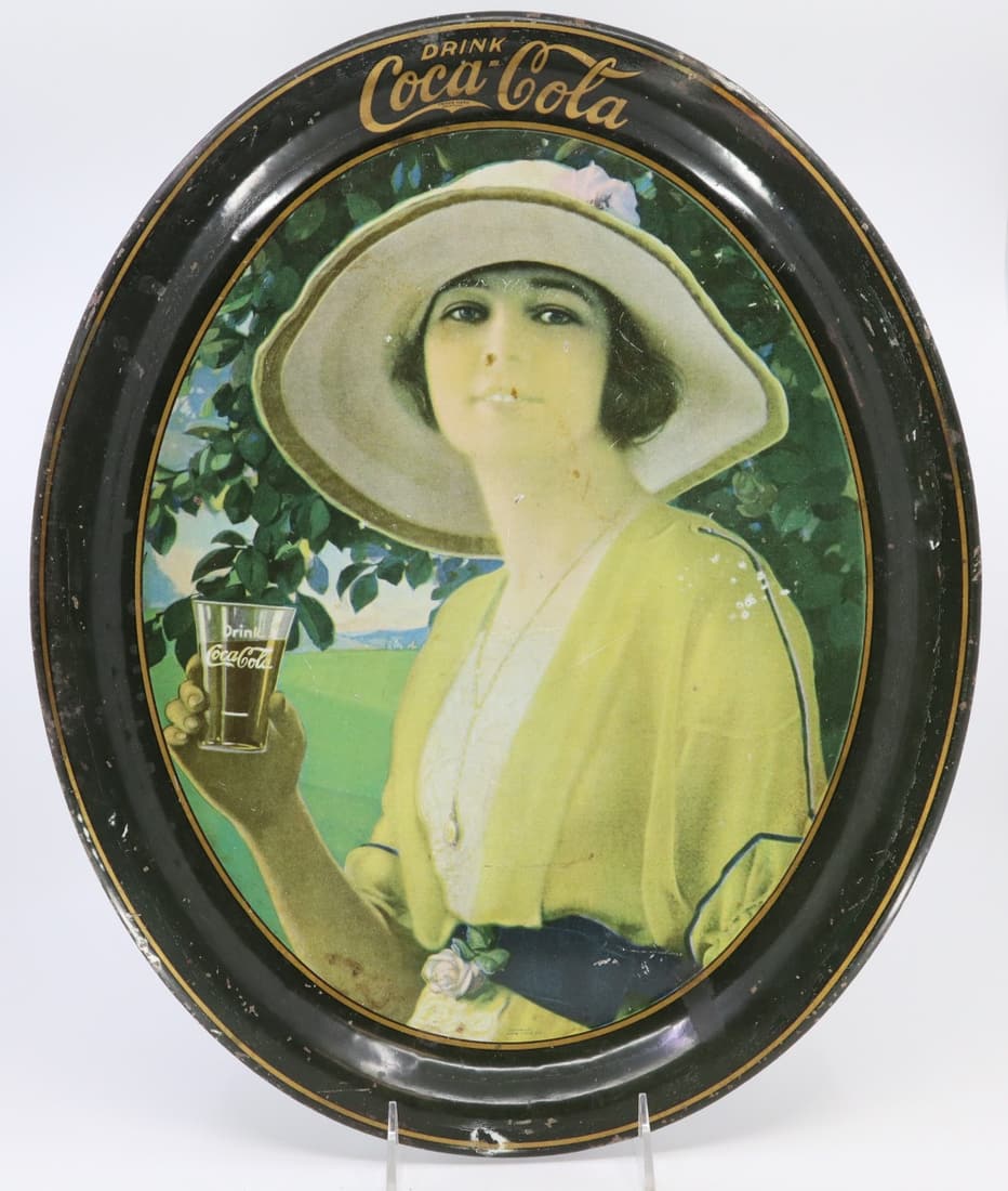 1920 COCA COLA GOLFER GIRL TRAY, OVAL 13.75X16.5 (1 of 6)