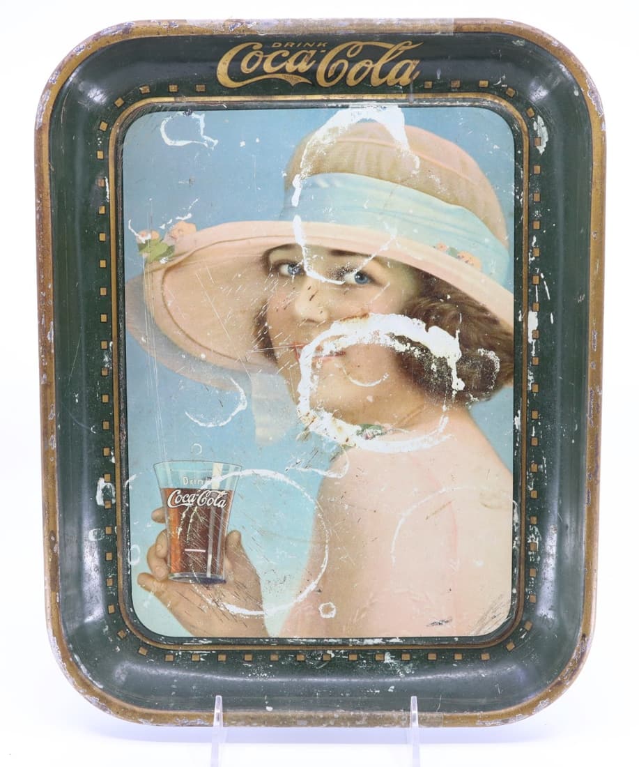 1921 COCA COLA SUMMER GIRL TRAY, RECTANGLE 10.5X13.25 (1 of 2)