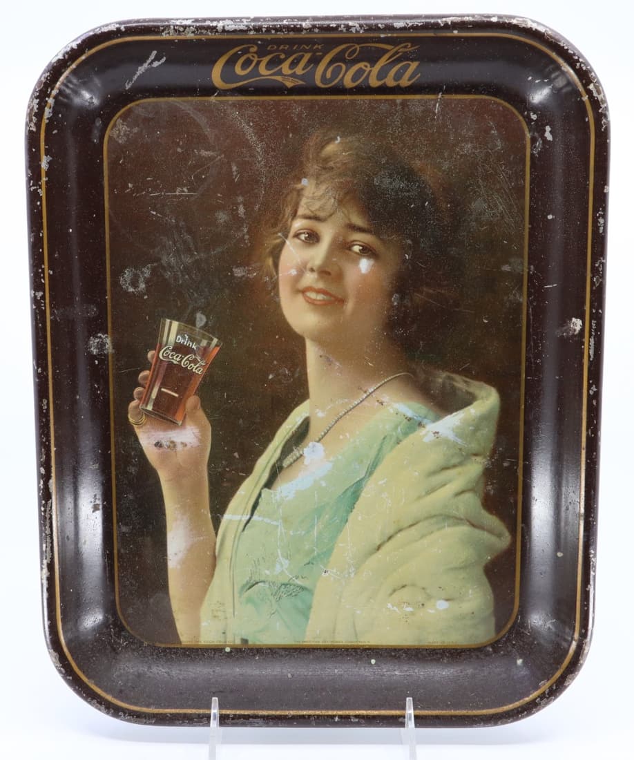 1923 COCA COLA FLAPPER GIRL TRAY, RECTANGLE 10.5X13.25 (1 of 2)