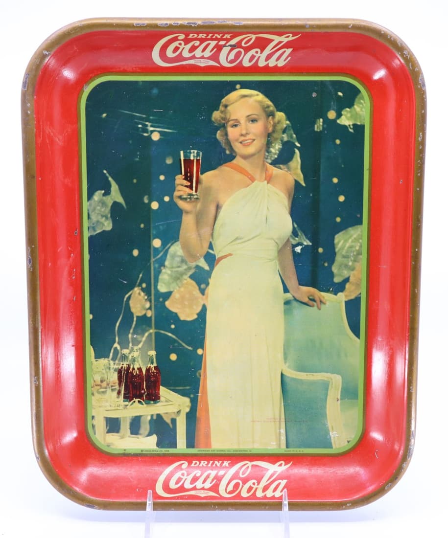 1935 COCA COLA MADGE EVANS TRAY, RECTANGLE 10.5X13.25 (1 of 2)