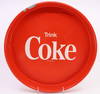 1970s FRENCH COCA COLA TRAY, RED & WHITE ROUND 13.25X1.25