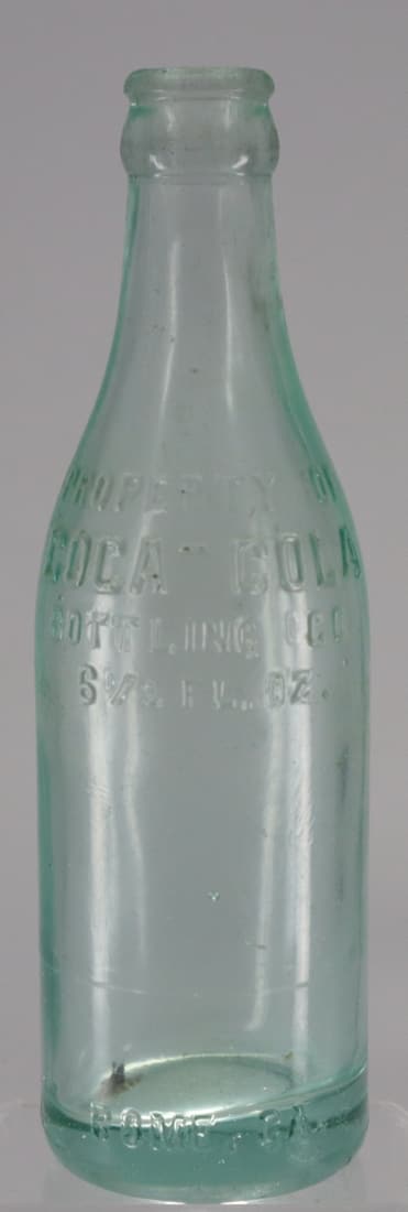 COCA COLA BOTTLE STRAIGHT SIDED BLUE GLASS ROME, GA COCA COLA BOTTLING CO (1 of 4)