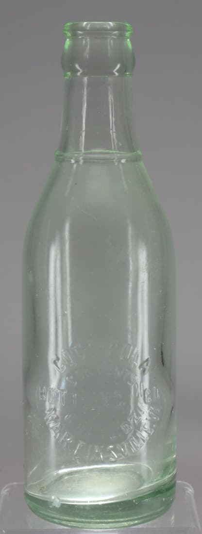 1928 COCA COLA BOTTLING CO MARTINSVILLE VA, GREEN GLASS BOTTLE: 1928 COCA COLA BOTTLING CO MARTINSVILLE VA, GREEN GLASS BOTTLE
