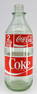 2 LITER COCA COLA BOTTLE, CLEAR GLASS WITH RED COCA COLA LABELS