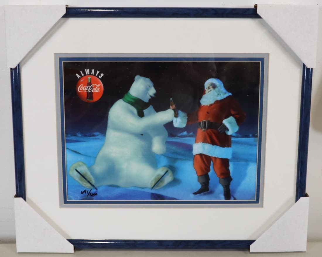 COCA COLA ENCHANTED EVENING POLAR BEAR ANIMATION ART LIMITED EDITION 666 OF 2000, 20X17": COCA COLA ENCHANTED EVENING POLAR BEAR ANIMATION ART LIMITED EDITION 666 OF 2000, 20X17"