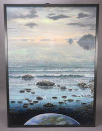 QUIET SOUND REFLECTIONS ON THE NATURE OF THE UNIVERSE, CHARLES HEALD ORIGINAL PAINTING, 46X62"