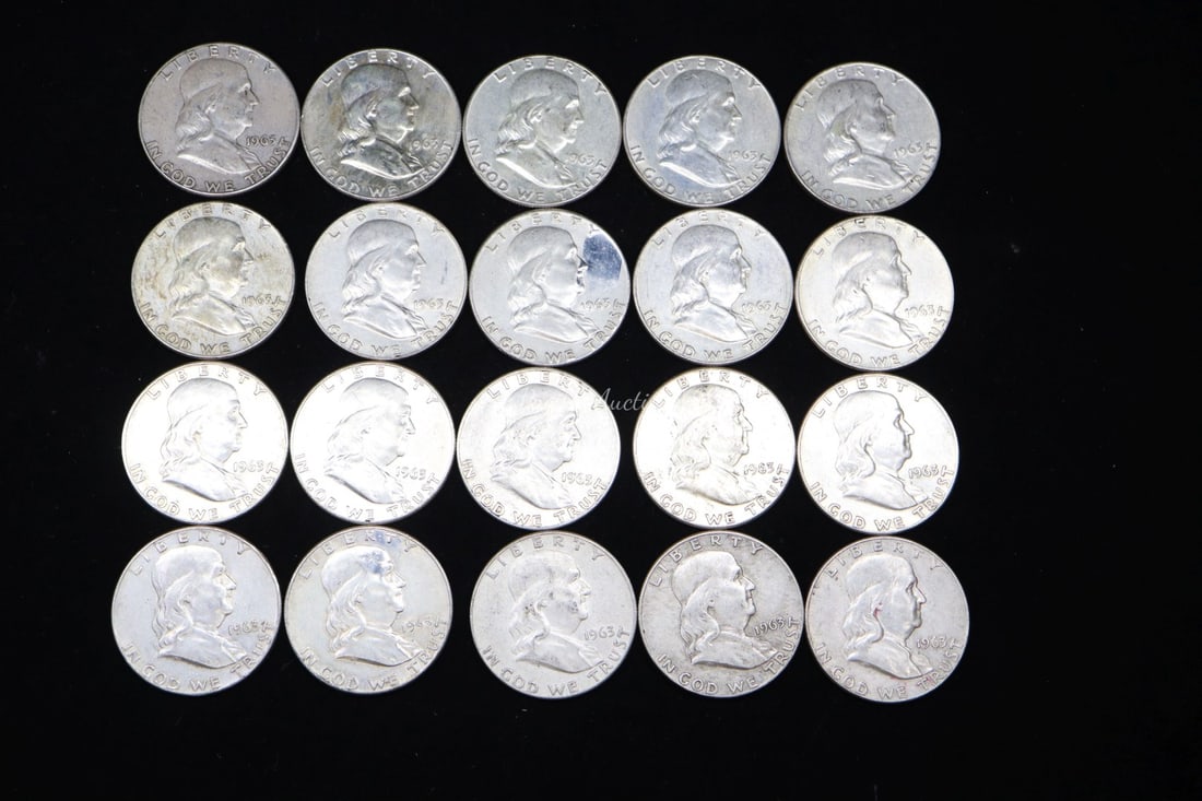 TWENTY 1963 FRANKLIN HALF DOLLARS (1 of 3)