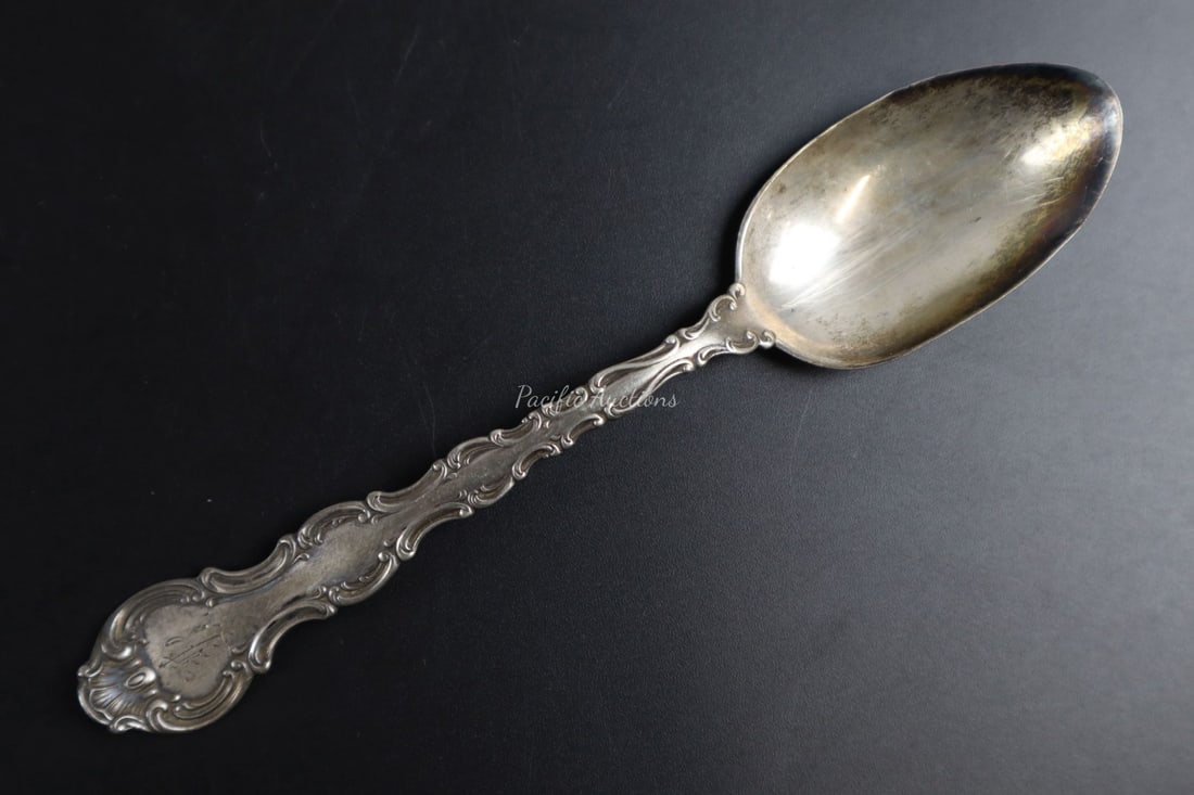 GORHAM STRASBOURG STERLING SILVER SPOON, PAT. 1897: DESCRIPTION: GORHAM STRASBOURG STERLING SILVER SPOON, PAT. 1897 WEIGHT: CONDITION: Please see photos for condition. Condition is commensurate with age and use. We aim to take additional photos of any