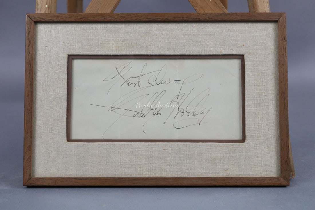 BILLIE HOLIDAY INSCRIPTION "BEST ALWAYS" AND AUTOGRAPH, FRAMED 11-1/2 X 7-3/4", NO COA (1 of 3)