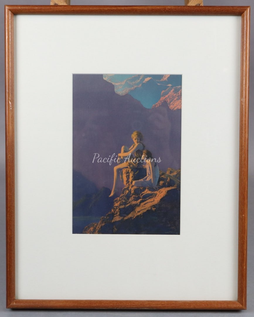 MAXFIELD PARRISH CONTENTMENT MAZDA CALENDAR TOP FRAMED, 14-3/4 X 18-3/8" (1 of 7)