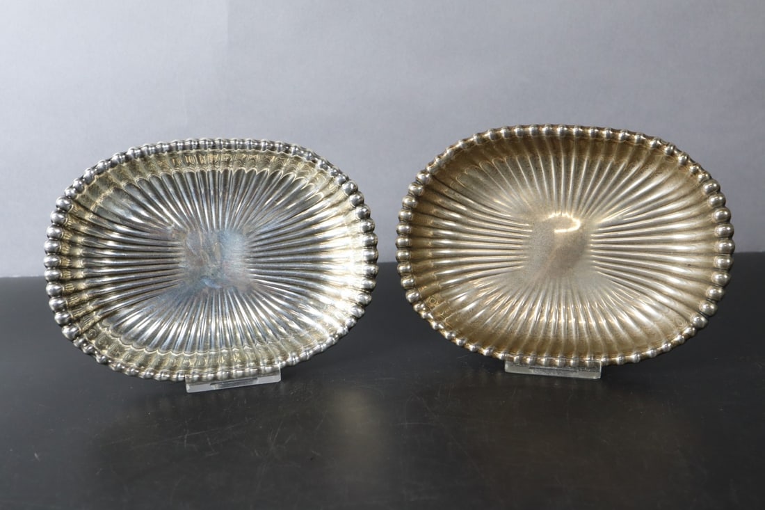 PAIR OF VINTAGE GORHAM STERLING SILVER LEAMINGTON #60 CANDY BONBON DISH, 3-15/16 X 5-3/8", 170 TOTAL (1 of 5)