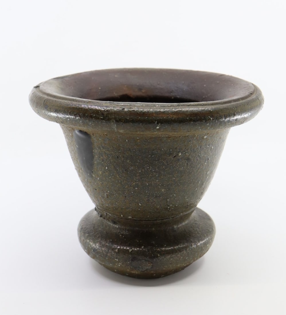 BROWN GLAZED JAPANESE STONEWARE SURIBACHI MORTAR, 7-1/2 X 6"H, 5# (1 of 5)