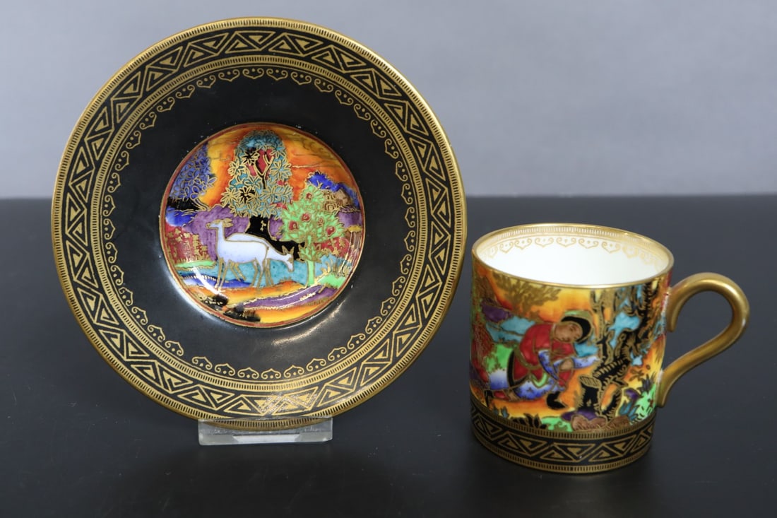 EXTREMELY RARE WEDGWOOD FAIRYLAND LUSTRE NIZAMI COFFEE SET Z5502 (1 of 18)