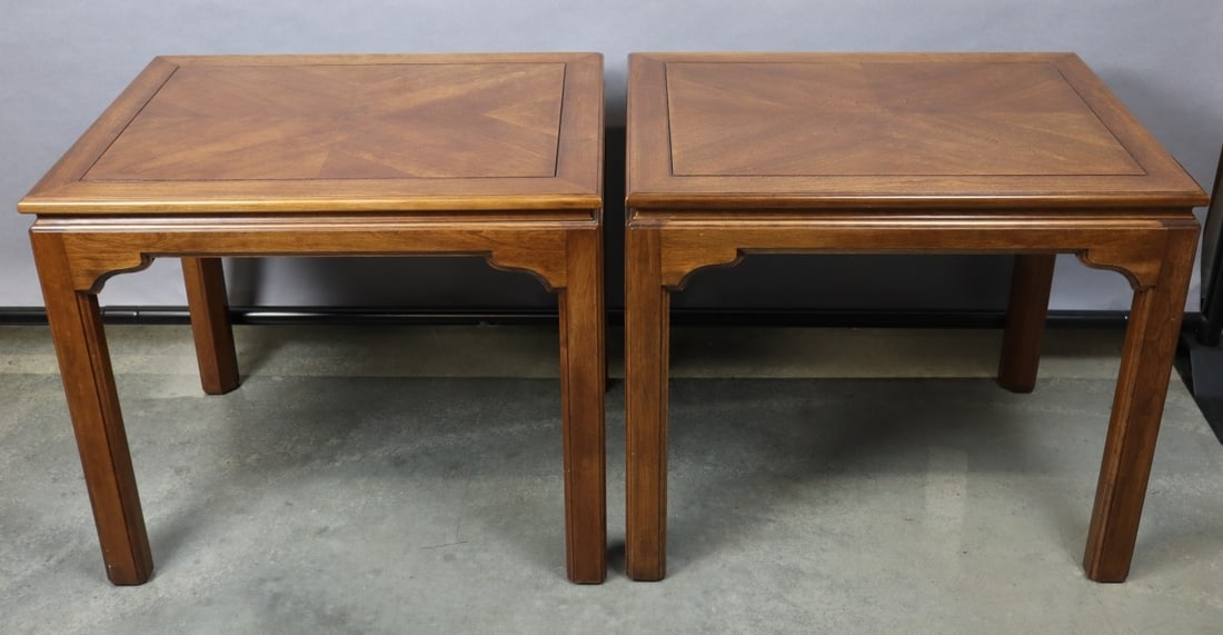 PAIR OF ETHAN ALLEN VINTAGE CHERRY PARSONS SIDE TABLES, 27X21X23 (1 of 7)