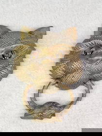 VINTAGE LARGE SOLID BRASS CAT DOOR KNOCKER, 5X7".: DESCRIPTION: VINTAGE LARGE SOLID BRASS CAT DOOR KNOCKER, 5X7". . CONDITION: Please See Photos For Condition. Condition Is Commensurate With Age And Use. We Aim To Take Additional Photos Of Any Noticea