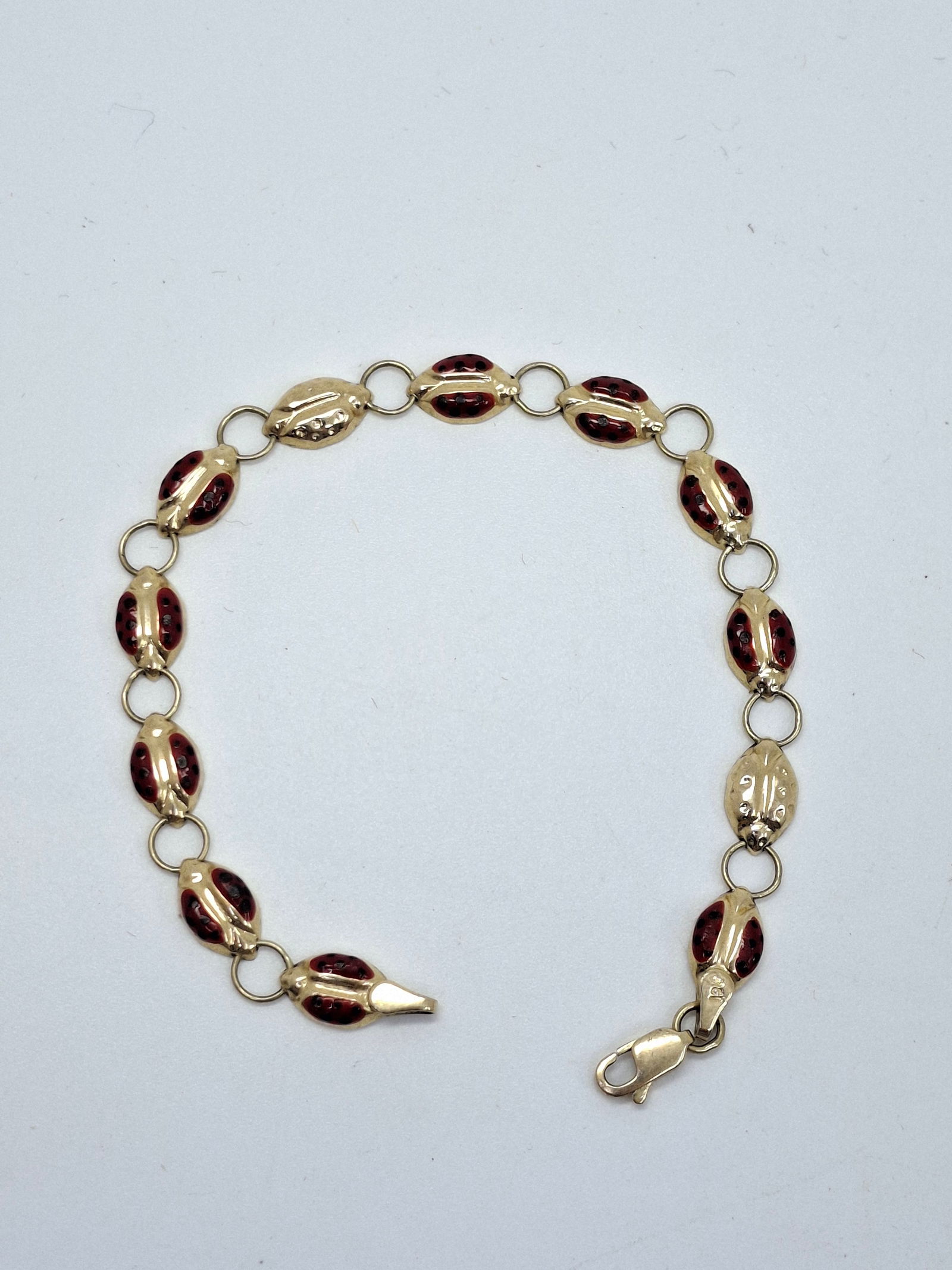 GOLD LADYBUG BRACELET, 14K GOLD 4.36 GR., APPROX. 7" (1 of 3)