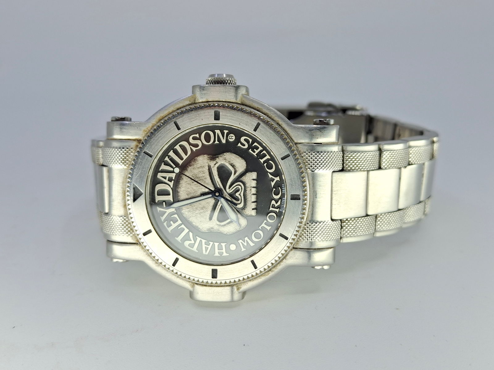 HARLEY DAVIDSON BULOVA WATCH, STAINLESS STEEL (1 of 3)