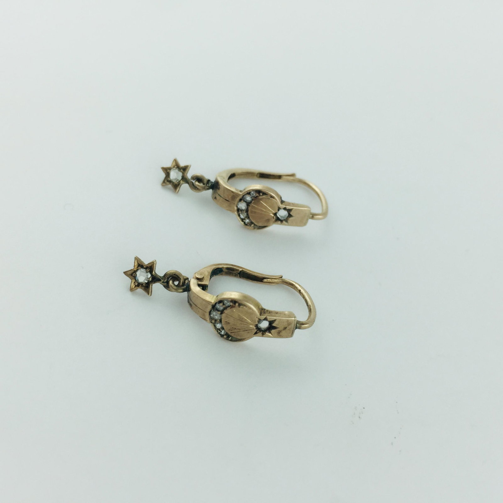 Pair of Victorian earrings in pink gold (1 of 1)