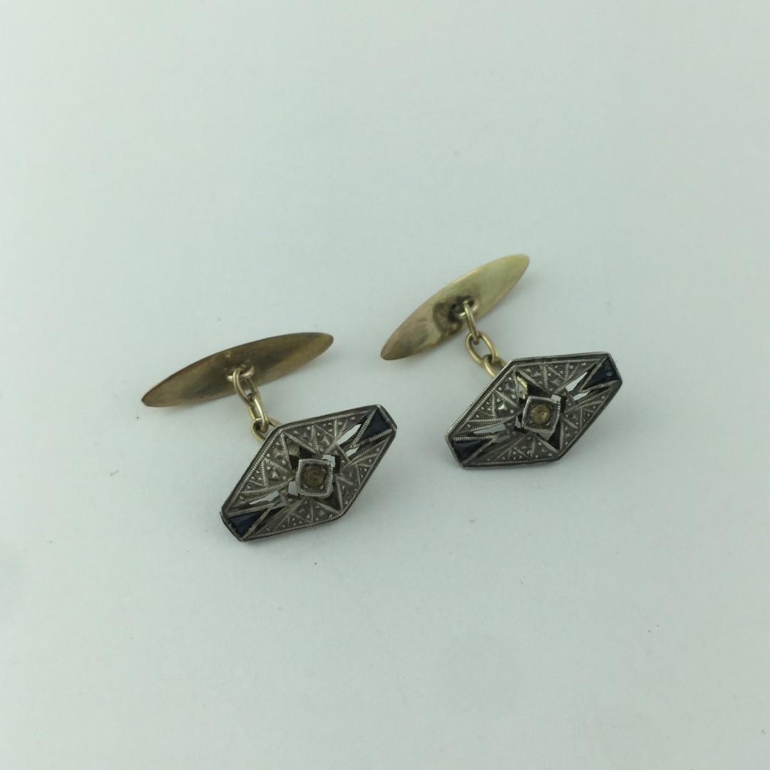 Art Deco gold cufflinks (1 of 1)