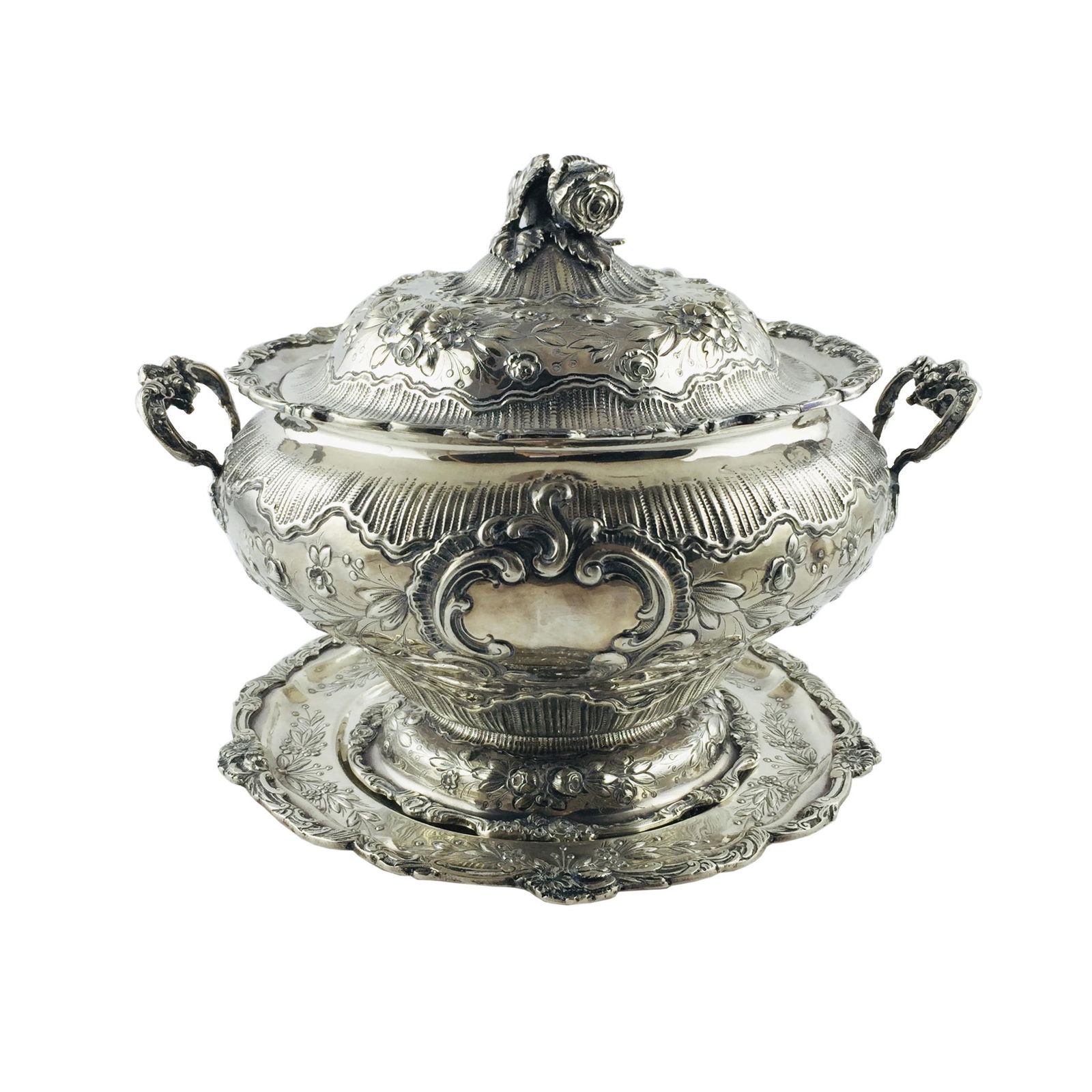 German 935 sterling silver round pot (1 of 1)