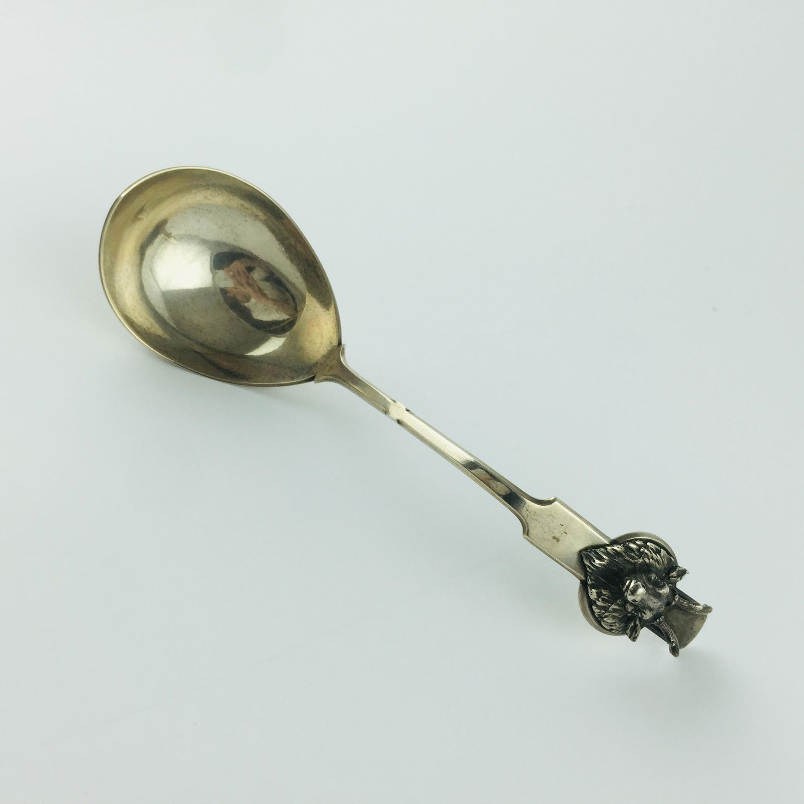 Two French silver "stag's head" sculptured ladles (1 of 1)