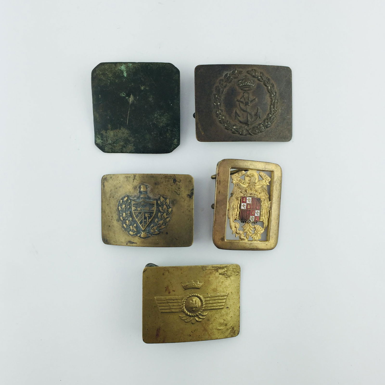 Lot of five Spanish military buckles (1 of 1)